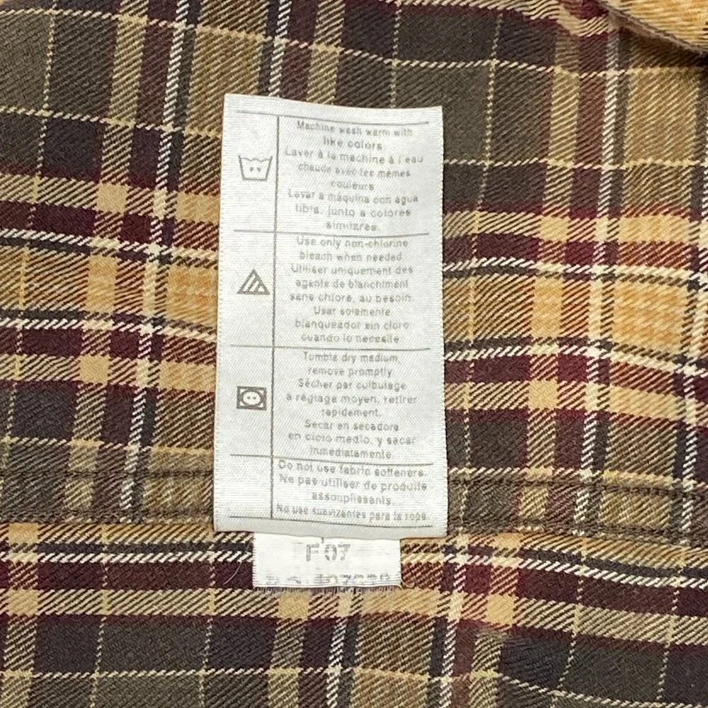 Carhartt Plaid Flannel Shirt 2XLT Brown Rust Long Sleeve Brushed Cotton Workwear - Picture 11 of 14